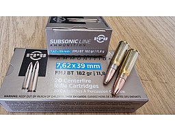 7,62x39/182 FMJBT PPU Subsonic 100 Stk. A-679 # SSZ Berka