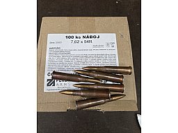 7,62x54R/148 Surplus Munition, verkupfert Stahlhülse 100 Stk. # SSZ Berka