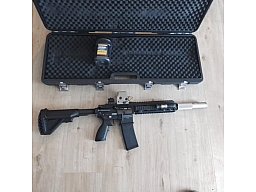 Umarex HK416 RAM T4e + Anbauten Tactical Sight Lampe Schalldämpfer Navy Seals