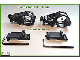 45 Grad Montagen und Adapter