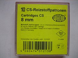 ** 10 Stk. CS Reizstoffpatronen - WADIE - Cal. 8 mm - für Pistole **