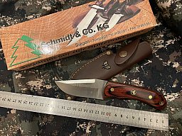 Cudeman Jagdmesser Spanien 440er Stahl Stamina-Holzgriff Lederscheide – unbenutzt, OVP