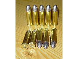 10 Stück Dekos .38 Spezial / .38Spz. / .38 Special Cowboy Blei Rundkopf Geschosse Messinghülsen