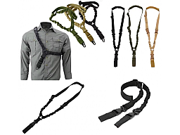 Tactical Gewehrgurt, Bungee Tragegurt, 1-Punkt Gurt, Single-Point-Sling mit Metallkarabiner
