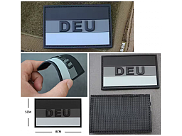 PVC Patch Rubber DEU taktischer Deutschland Klettpatch 8×5 cm in Grau/Schwarz