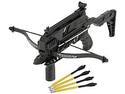 Repetier Pistolenarmbrust SOBEK mit 7 Schuss-Magazin schwarz -Man Kung- 80 LBS