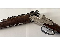 Luxus Bockbüchsflinte BBF Sodia Ferlach .22Hornet lange Seitenplatten Tierstücke Birkhahn Spielhahn