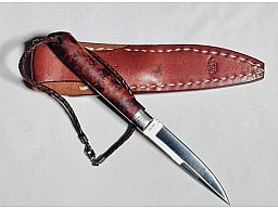 Moki Japan Taschemmesser / EDC-Messer mit Holzgriff & Lederetui