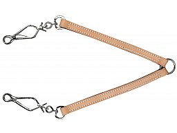 LEDER-Koppel zum gleichzeitigen Führen von Zwei Hunden | Länge: 65cm | Zwei Karabiner an einer Leine