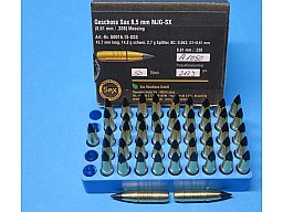 47 Messingjagdgeschosse SAX: MJG-SX, Kaliber .338", 8,5mm, 14,2 Gramm, 2,7 g Splitter