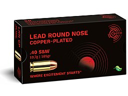 50 Schuss GECO .40 S&W Munition LRNCP 165gr 10,7g | Blei Rundkopf verkupfert GREEN FIRE SX #2403352