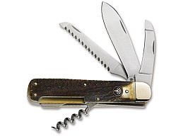 "DAS JAGDMESSER" von BÖKER QUADRO CPM | Hirschhorn Schalen Säge 8,2cm Klinge + Aufbruchklinge -63HRC