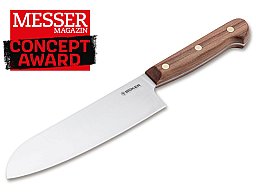 1x BÖKER Kochmesser SANTOKUMESSER ! Cottage-Craft 16cm Klinge C75 Stahl | Pflaumenhoz Griff #130497