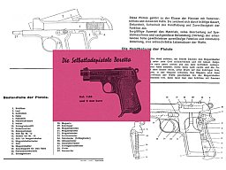 Nachdruck deutsche Bedienungsanleitung Pistole Beretta Mod. 34 im Cal. 7,65 und 9 mm