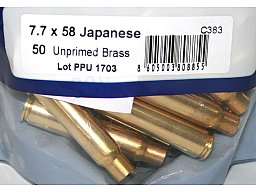 50 Stück NEUE PPU/PrviPartizan Langwaffenhülsen 7,7x58 Japanese Boxerzündung / Unprimed Brass #C-383