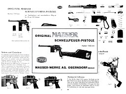 Nachdruck Bedienungsanleitung Mauser C96 Reihenfeuer