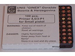 1000St. GINEX Boxer-Zündhütchen - SMALL Pistol -
