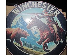 WERBUNG für Winchester WAFFEN hier als Kopie auf Blech rund 20 cm-2