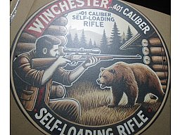WERBUNG für Winchester WAFFEN hier als Kopie auf Blech rund 20 cm-3