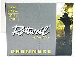 10 Schuss Jagd Schrotpatronen FLG Slug Flintenlaufgeschoss ROTTWEIL BRENNEKE 12/67,5 31,5g FLG Jagd