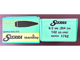 200 Stück SIERRA Geschosse, 6,5mm, 142 grs. HPBT Match, 1742