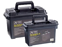 Munitionskiste Set Gr. 1+2 abschliessbar schlagfester Kunststoff – SCHWARZ - Patronenbox Ammo