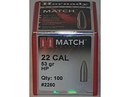 100St. HORNADY .22(.224Dia.) - 53 - HP - MATCH - #2250 - Versand ab 6,40€