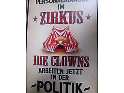 Blechschild Kopie 20x30 cm PERSONALMANGEL IM ZIRKUS