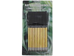12 St. Pack Aluminium Pfeile Bolzen Gold / Schwarz 80lbs. f. Armbrust Pistolen - Spitze austauschbar