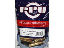 50 St NEUE PPU/PrviPartizan Langwaffenhülsen 8x56 RS Mannlicher (Boxerzündung)/Unprimed Brass #C384