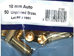 50 Stück > NEUE PPU / PrviPartizan Kurzwaffenhülsen 10mm Auto Boxerzündung / Unprimed Brass #C195