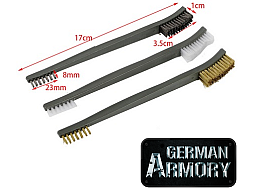 3 teiliges Reinigungsbürstenset Waffenpflege Waffenreinigung Restauration BüMa AR15 MP5 UZI