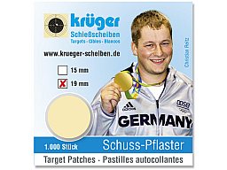 1 x 1.000 St. Schußpflaster in SPENDERPACKUNG Schuss-Pflaster ø19 mm selbstklebend CHAMOIS = Braun !