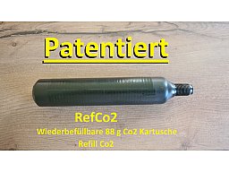 88 g Co2 Kartusche - Wiederbefüllbar ! patentiert ! RefCo2 ! Je Füllung nur 0,35 € - 1,25 €