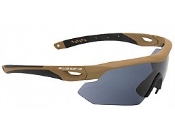Schießbrille / Schutzbrille Swiss Eye® Nighthawk m. 3 Gläser - Coyote / Beige