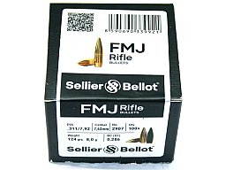 100 Stück S&B | Sellier&Bellot Geschosse #2907 | 7,62* .303 Brit, Dia .311 7,92 - 123grs / 7,97g FMJ