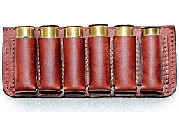 Hochwertiges GÜRTEL PATRONENETUI für 6 Schrotpatronen aus Leder