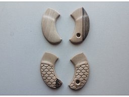 2 Paare Holzgriffschalen für Röhm Little Joe (blank+Fischschuppen)