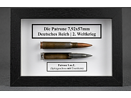PATRONE 7,92x57 SmE wk2 k98 mg42 g43 Wehrmacht Schaukasten MUNITIONSDISPLAY geschenk