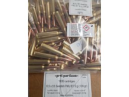 6,5x55/139grs. PPU A-083Bulk Swedish FMJBT 100 Stk. A-083B