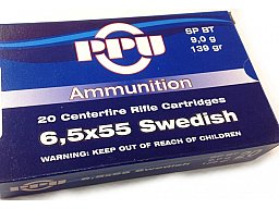 6,5x55 Swedish/139grs. SPBT PPU A-084 100 Stk.Angebot!!