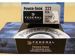.222/50 grs. Federal Power Shok SP 20 stk. No. 222A