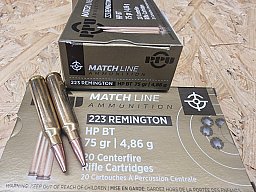 .223Rem/75grs. HPBT PPU A-495 Match! 100 stk. #