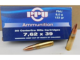 7,62x39/123 FMJ PPU A-041 100 Stk.