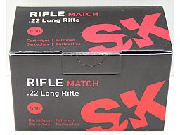 500 Schuss SK RIFLE MATCH .22 l.r. lfb | 2,59g 40gr LRN Blei Rundkopf Wettkampfpatrone 327m/s Gewehr