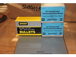 Geschoße .366 aka 9,3mm div Hersteller, Gewicht