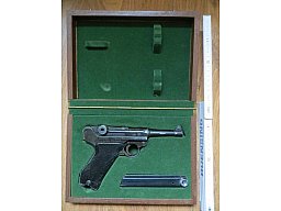 Luger P08 Dekopistole mit Box und Holzgriffen - 80er Jahre? Made in Japan?