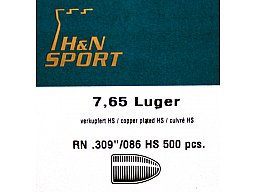 500St. H&N Geschosse .309 7,65mmPara/7,63Mauser RN HS 86grs/5,57g|Haendler&Nattermann BLEI Rundkopf
