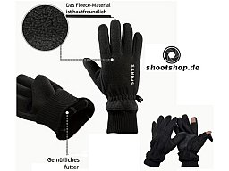 Warme Fleece-Handschuhe mit ablappbaren Fingerkuppen und "Touch-Funktion"