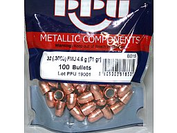 100 Stück PPU | PrviPartizan Kurzwaffen Geschosse #B-015 | CAL32 .3080 - 71grs / 4,6g FMJ (.32 ACP)